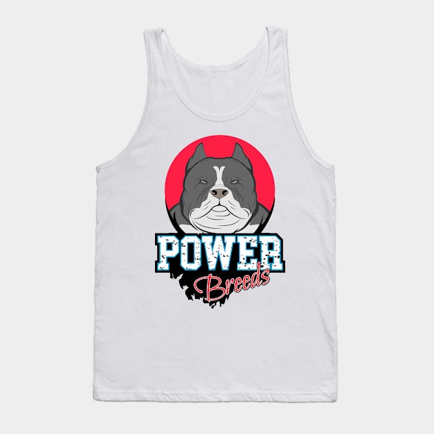 American Bully | Black White Power Breeds Tank Top by VISUALUV